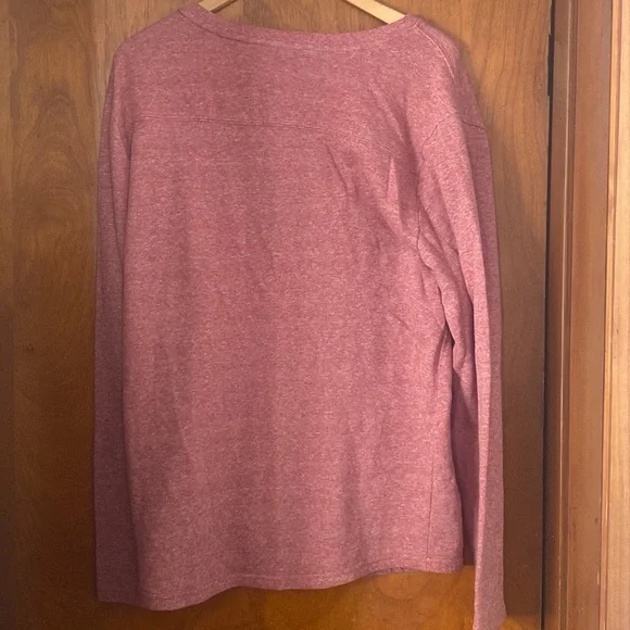 VOLCOM mens heathered red pocket Henley long sleeve shirt - Picture 4 of 4